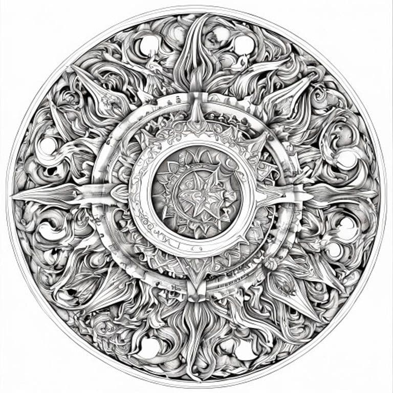 Aquarius Mandala Coloring Page