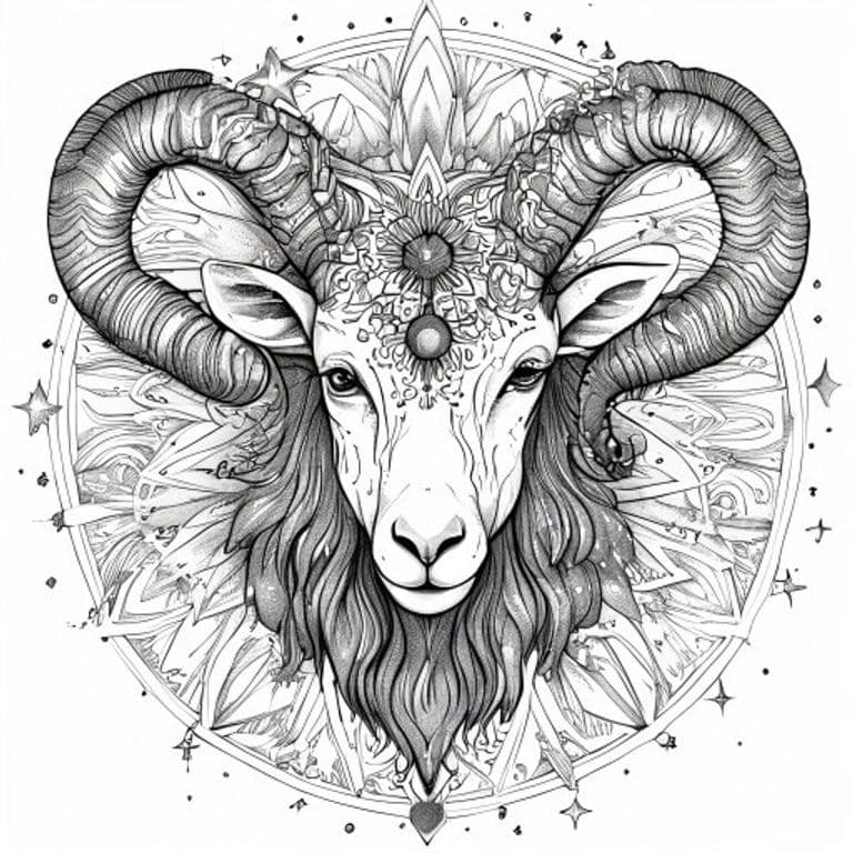 Aries Mandala Coloring Page