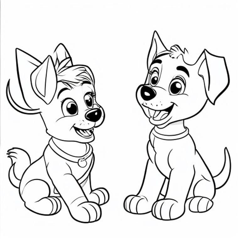 Bluey and Bingo Coloring Page
