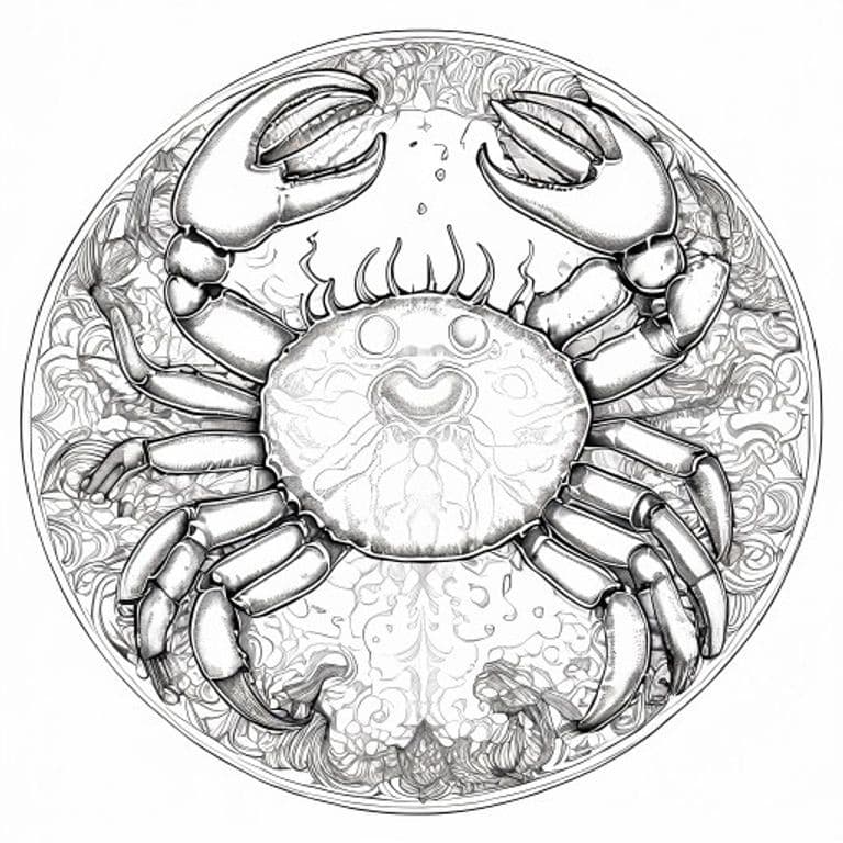 Cancer Mandala Coloring Page
