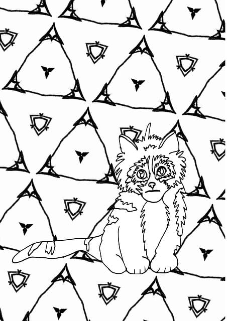 Cat Mandala Coloring Page