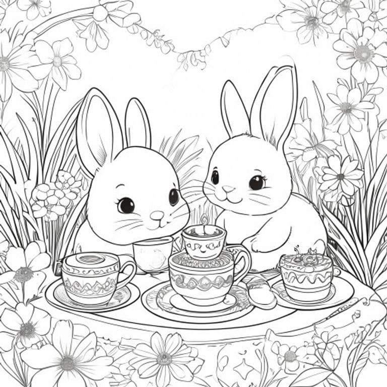 Cozy Bunny Coloring Pages