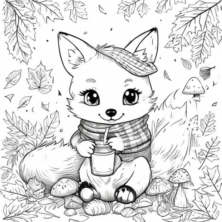 Cozy Fox Coloring Pages