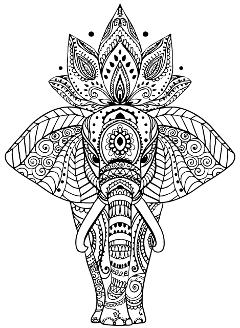Elephant Mandala Coloring Page