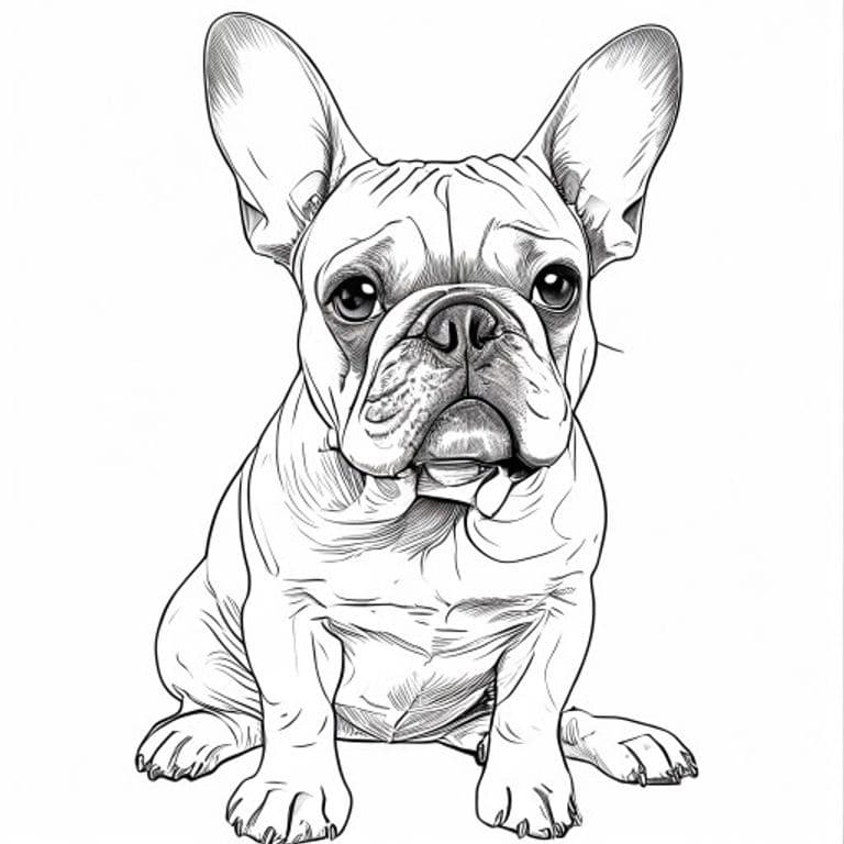 French Bulldog Coloring Page