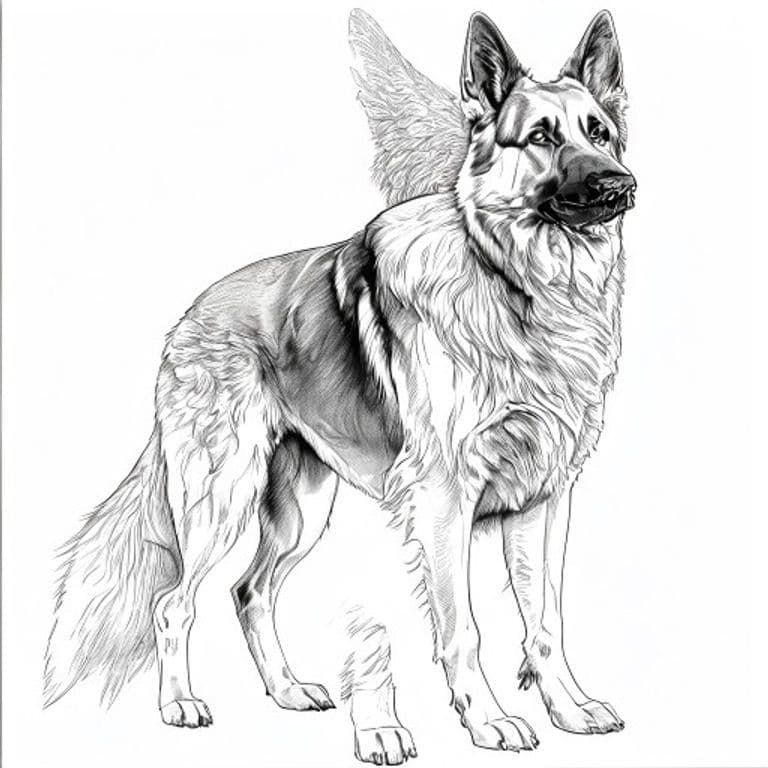 German Shepherd Coloring Page