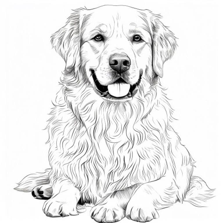 Golden Retriever Coloring Page