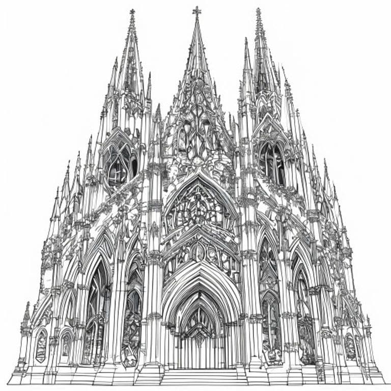 Gothic Architecture Coloring Pages