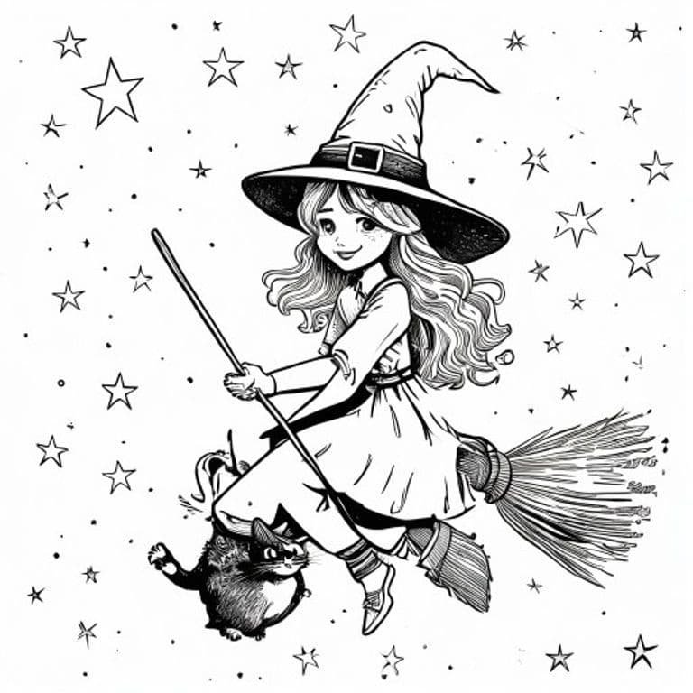 Halloween Witch Coloring Pages