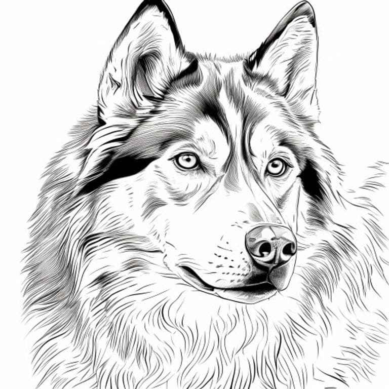 Husky Coloring Page