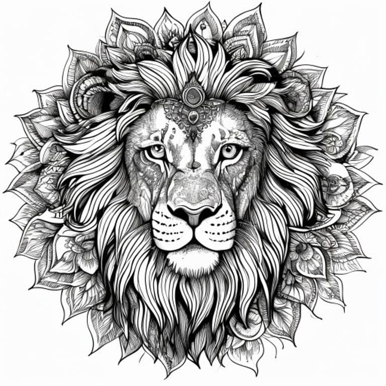 Leo Mandala Coloring Page