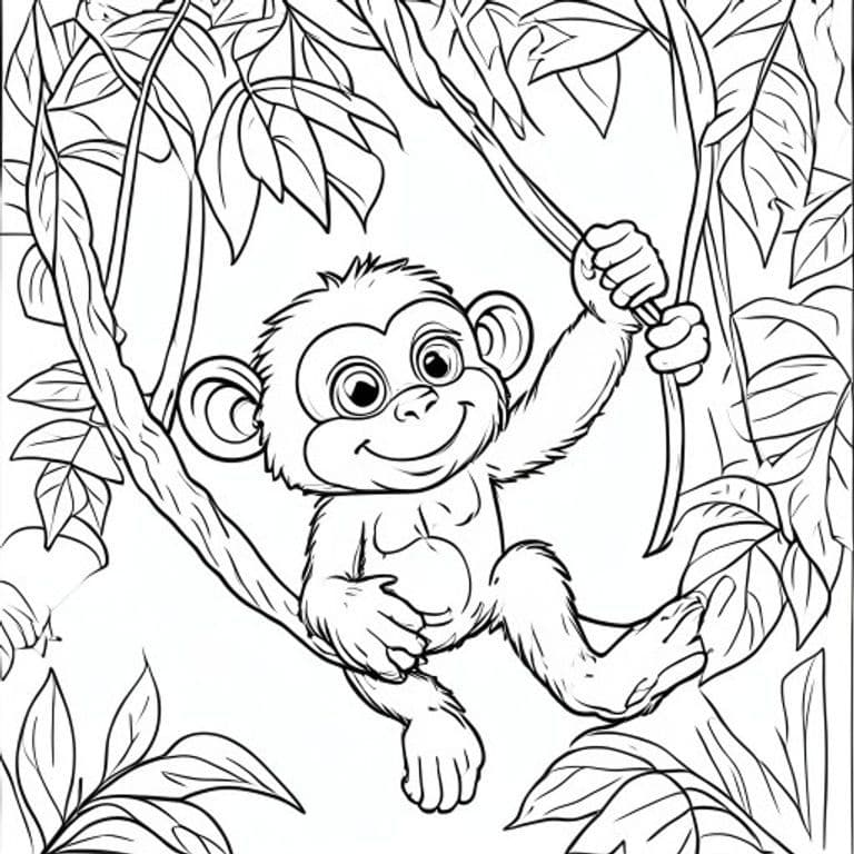 Monkey Coloring Pages