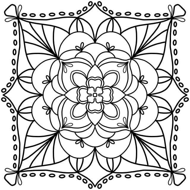 Peacock Mandala Coloring Page
