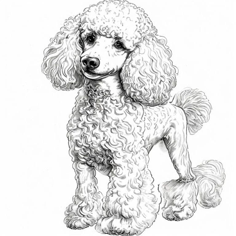 Poodle Coloring Page