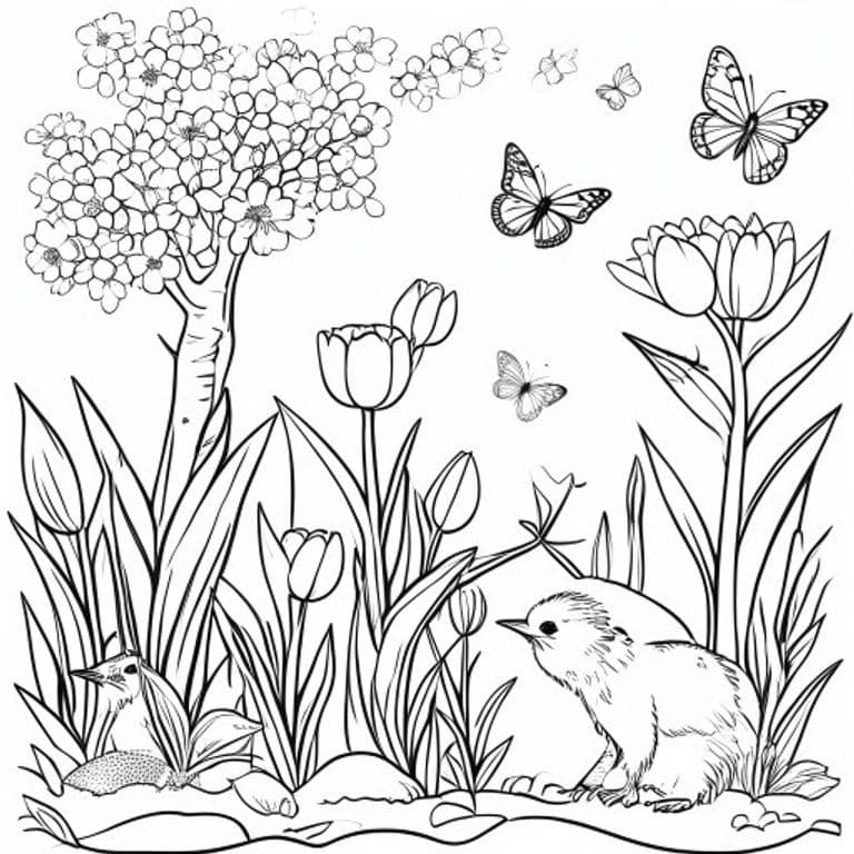 Spring Coloring Pages