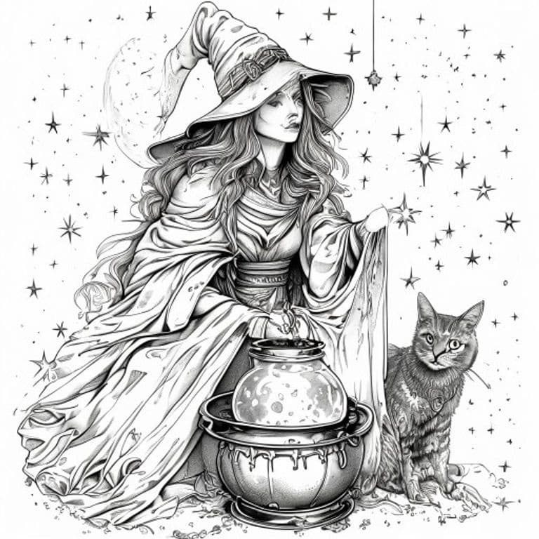 Witch Coloring Pages