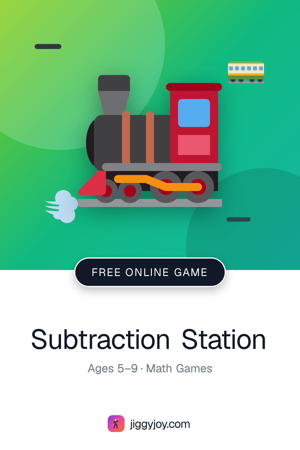 Subtraction Station — Free Online Game for Kids | JiggyJoy