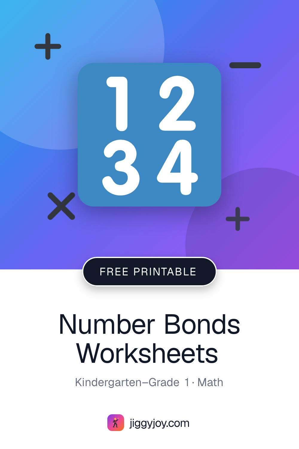 Number Bonds Worksheets — Free Printable PDF | JiggyJoy